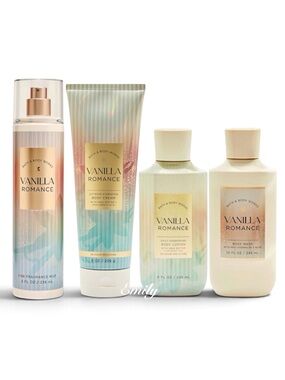4-Pc Bath & Body Works VANILLA ROMANCE Body Care Set Bundle